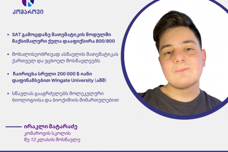 ირაკლი მატარაძე Wingate University- ში სრული 200 000$-იანი დაფინანსებით ჩაირიცხა
